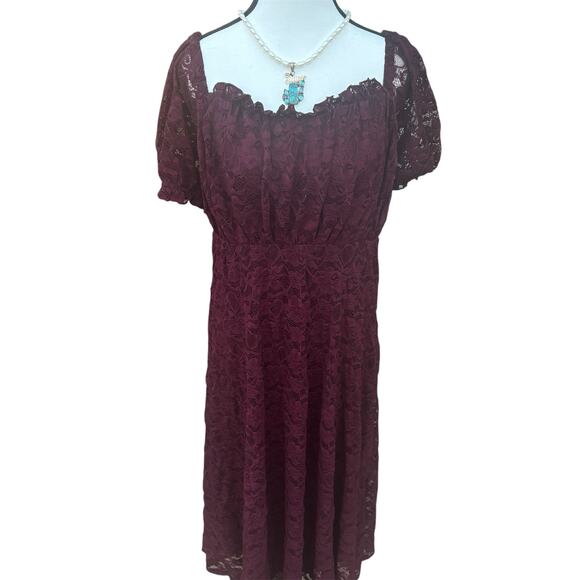 Thorn and Fable Lace Womens Midi Dress Size 2 Cottagecore Witchy Romantic Autumn - Picture 4 of 9